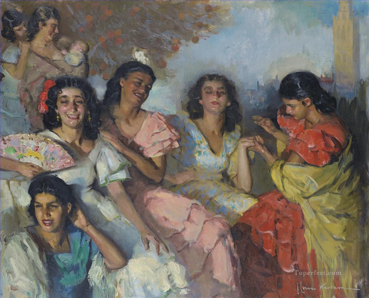 LA BONNE AVENTURE A SEVILLE Jose Cruz Herrera genre Araber Oil Paintings